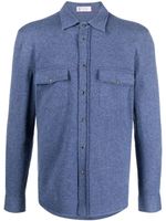 Brunello Cucinelli chemise en maille à manches longues - Bleu