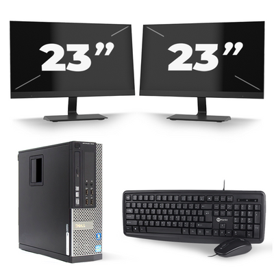 Dell Optiplex 7010 SFF - Intel Core i5-3e Generatie - 8GB RAM - 256GB SSD - Windows 10 + 2x 23 inch Monitor