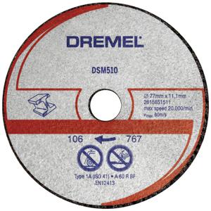 Dremel DSM510 2615S510JB Doorslijpschijf recht 77 mm 3 stuk(s) Aluminium, Koper, Gietijzer, Plexiglas, Vinyl, Kunststof, Vezel