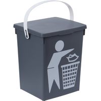 Grijze vuilnisbak/afvalbak 5 liter - Prullenbakken - thumbnail