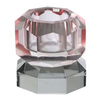 Dinerkaarshouder kristal 2-laags - roze/grijs - 4x4x4 cm - thumbnail