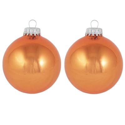 Krebs kerstballen - 24x st - oranje - 7 cm - glas - orange crunch Krebs kerstballen - 24x st - oranje - 7 cm - glas - orange crunch