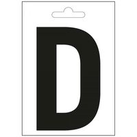 Nautic letter D zwart 100 mm.