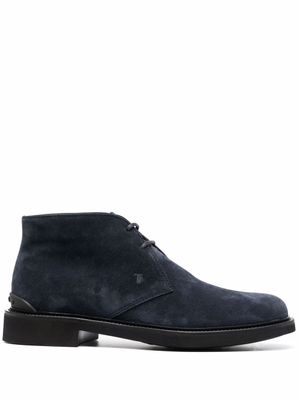 Tod's bottines en daim à lacets - Bleu