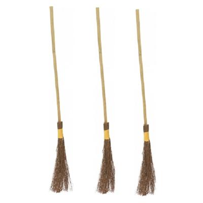 Heksen bezem van hout - 3x - 100 cm - heks verkleed accessoires Heksen bezem van hout - 3x - 100 cm - heks verkleed accessoires