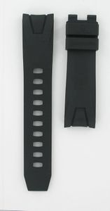 Horlogeband Omega 98000145 Rubber Zwart 22mm