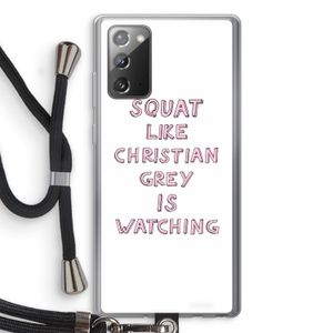 Christian Grey: Samsung Galaxy Note 20 / Note 20 5G Transparant Hoesje met koord