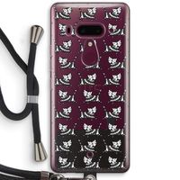 Zwarte poes: HTC U12+ Transparant Hoesje met koord
