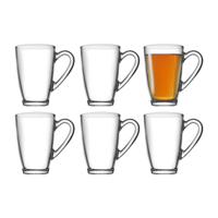 Pasabahce Koffie/thee glazen Jasmin - set 6x stuks - transparant glas - 330 ml