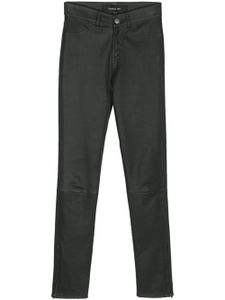 Federica Tosi pantalon en cuir à coupe skinny - Vert