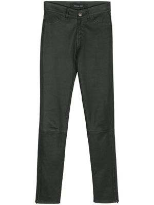 Federica Tosi pantalon en cuir à coupe skinny - Vert