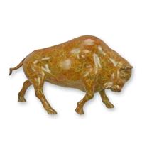 A BRONZE SCULPTURE OF A BISON A BRONZE SCULPTURE OF A BISON
