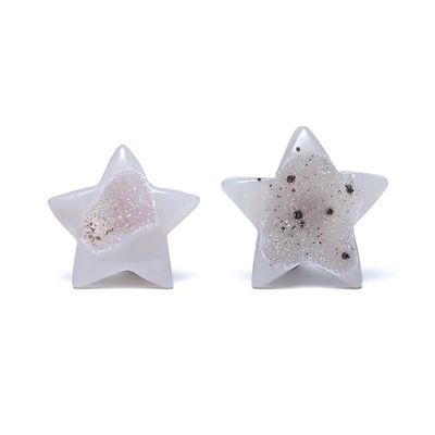 Edelsteen Ster Agaat met Kristallisatie (4 - 6 cm)