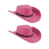 2x Cowboyhoed Wichita roze dames   -