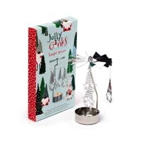 Kerstmis Gnoom Draaiende Waxinelichthouder Caroussel