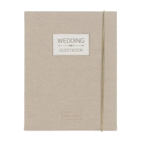 Pimpelmees Wedding Guestbook Mono Luxe Linnen Warm Nude