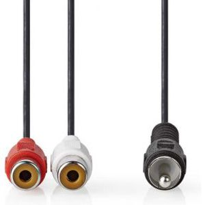 Subwooferkabel | RCA Male - 2x RCA Female | 0,2 m | Zwart [CAGB24010BK02]
