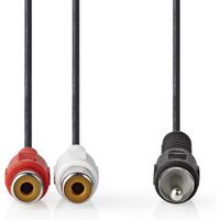 Subwooferkabel | RCA Male - 2x RCA Female | 0,2 m | Zwart [CAGB24010BK02]