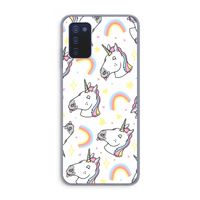 Rainbow Unicorn: Samsung Galaxy A03s Transparant Hoesje