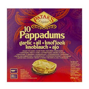 Patak&apos;s - Pappadum Knoflook (Klaar voor bereiding) - 100g
