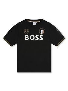 BOSS Kidswear t-shirt brodé à logo imprimé - Noir