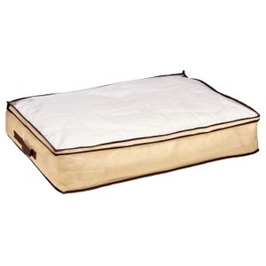 Dekbed/kussen opberghoes creme wit met venster 80 x 45 x 15 cm   -