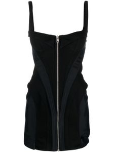 Mugler robe courte zippée - Noir