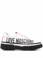 Love Moschino baskets à logo imprimé - Blanc