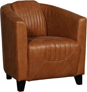 Donkerbruine leren landelijke kuipstoel Press Special - poot hout zwart - Vintage leer Elephant (donkerbruin leer)