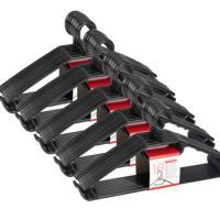 Kledinghangers SORTED - 50x stuks - kunststof - zwart - B40 cm - draaibare haak
