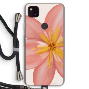 Pink Ellila Flower: Pixel 4a 5G Transparant Hoesje met koord