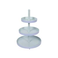 Etagere 3-laags blauw-munt Ø25xH35cm