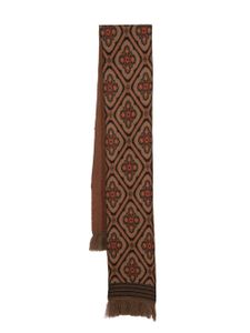 ETRO écharpe frangée à motif en jacquard - Marron