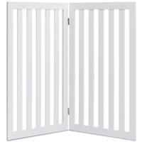 Barrier Honden 89 cm Hoog 2 Panelen Veiligheidshek Houten Kinderhek Opvouwbaar (Wit Uitbreiding)