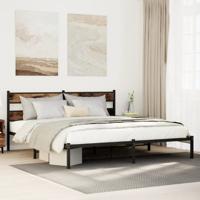 Bedframe zonder matras metaal gerookt eikenkleurig 200x200 cm