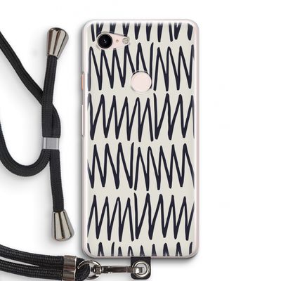 Marrakech Zigzag: Pixel 3 Transparant Hoesje met koord