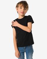 HEMA Kinder Basis T-shirts Stretch Katoen - 2 Stuks Zwart (zwart)