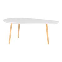 David - salontafel - wit - MDF en rubberhout - 60x110x45 cm