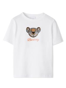 Burberry Kids t-shirt en coton à logo Teddy Bear - Blanc