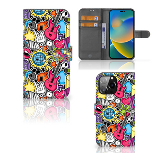 iPhone 14 Pro Max Wallet Case met Pasjes Punk Rock