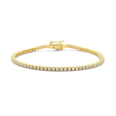 14k Geelgouden Tennisarmband met Diamanten - 17,5 cm, 2,3 mm Schakelbreedte