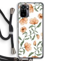 Peachy flowers: Xiaomi Redmi Note 10 Pro Transparant Hoesje met koord