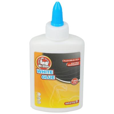 Mr Glue Lijm - 120 ml - wit - in fles - extra sterk - flexibele fix - snel drogend