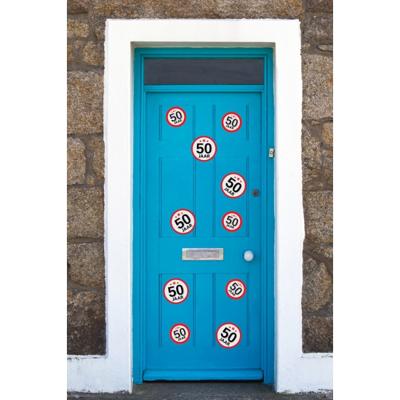 Verjaardag Leeftijd stickers pakket - 50 jaar thema - 10x stuks - 2 formaten - versiering