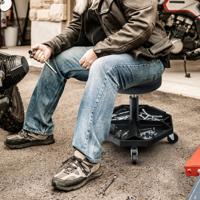Verstelbare Mechanische Bank met Beklede Zitting Draaistoel Voor Werkplaatsen Garages en Garagebedrijven