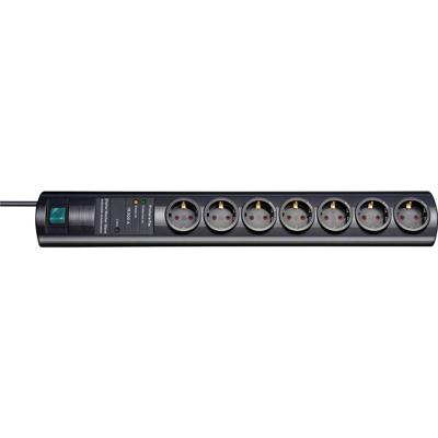 Brennenstuhl 1153300477 Main-Follow 7-voudig Zwart Randaarde stekker 1 stuk(s)