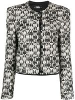 Karl Lagerfeld veste en tweed à logo brodé - Noir