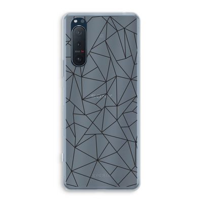 Geometrische lijnen zwart: Sony Xperia 5 II Transparant Hoesje