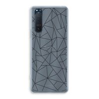 Geometrische lijnen zwart: Sony Xperia 5 II Transparant Hoesje