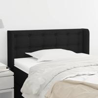 Hoofdbord met randen 83x16x78/88 cm stof zwart